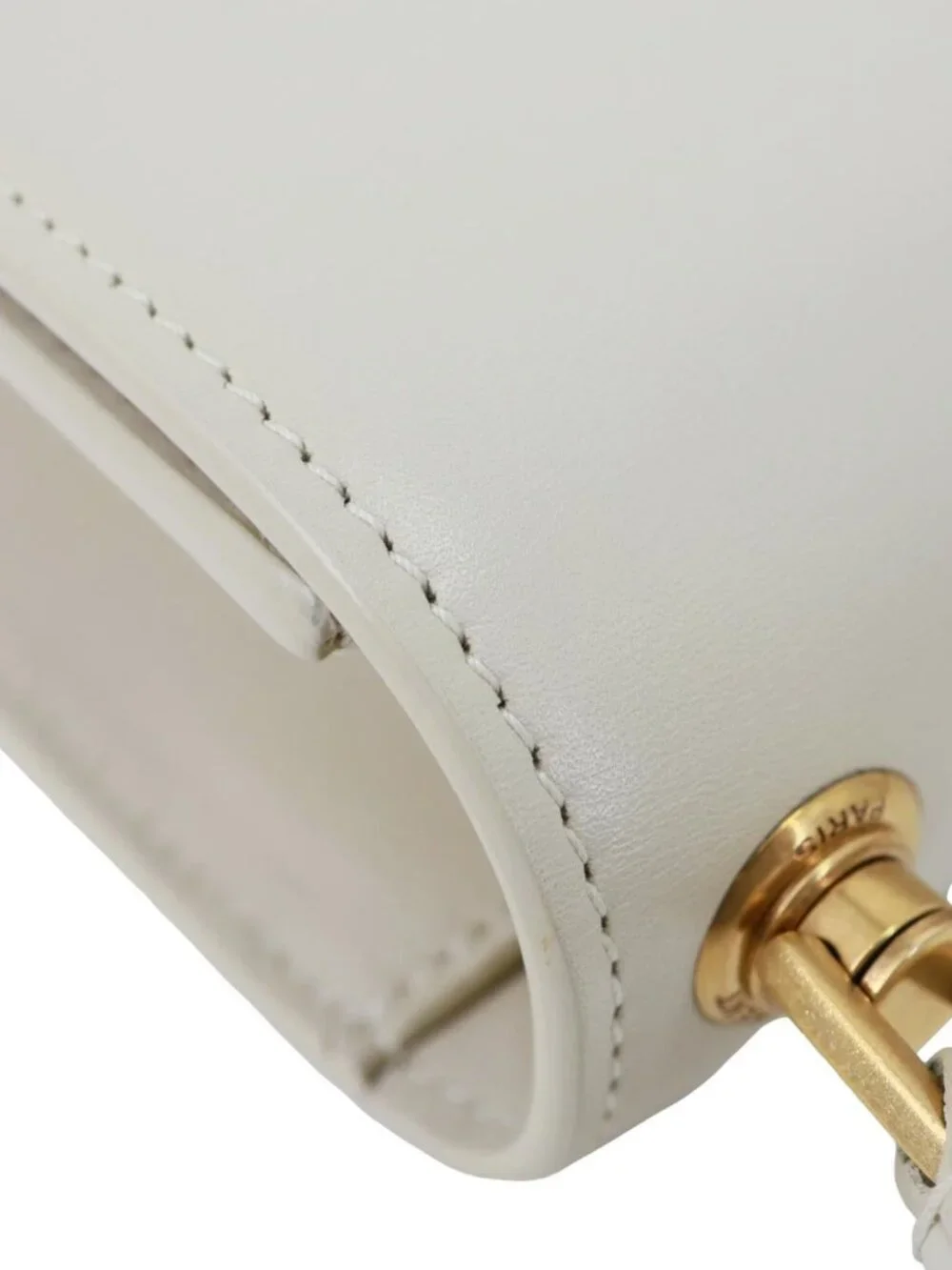 Yves Saint Laurent  Le Carre Calfskin Leather Satchel Bag White